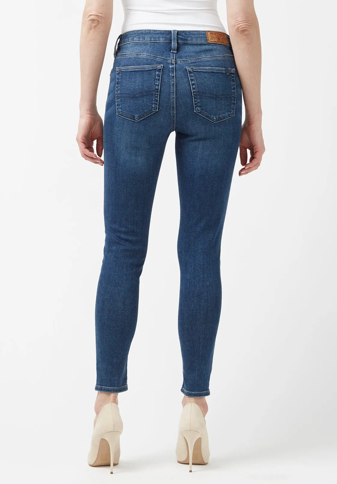 Mid Rise Skinny Alexa Women's Jeans in Mid Blue - BL15669