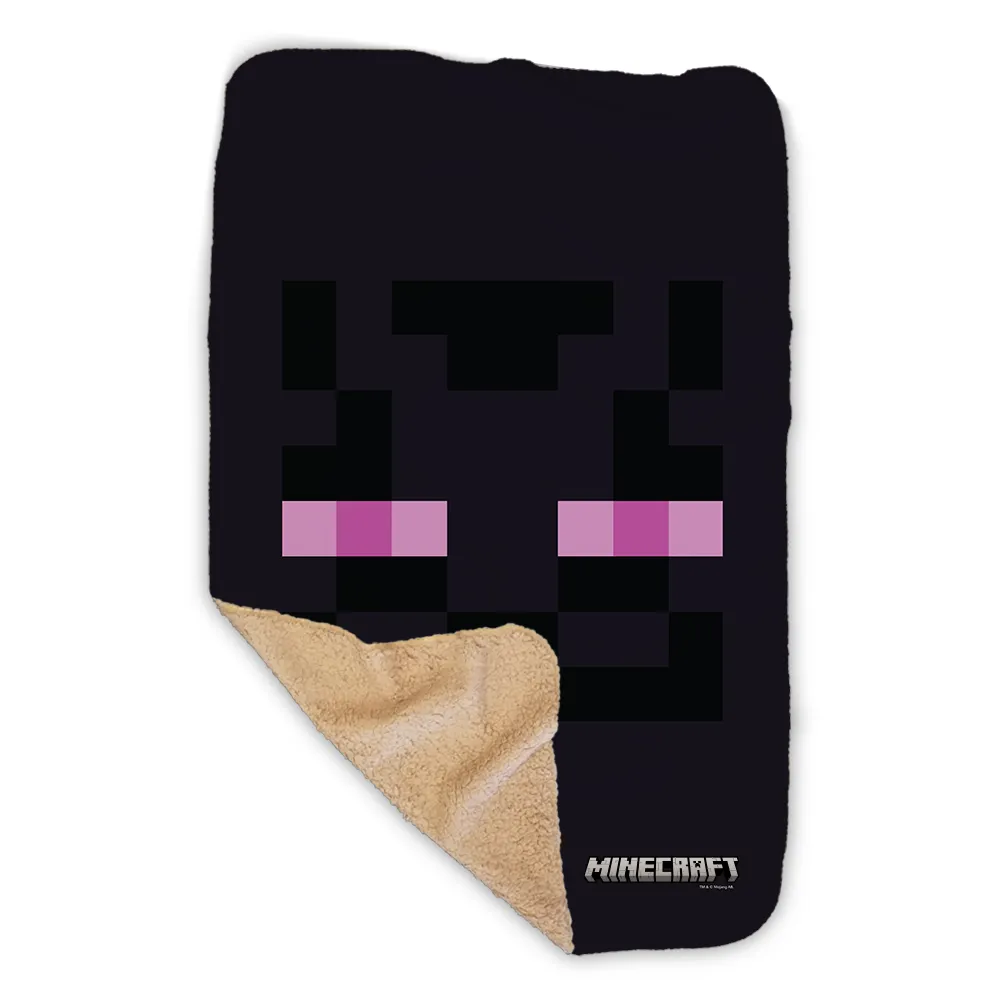 Minecraft Enderman Eyes Sherpa Blanket