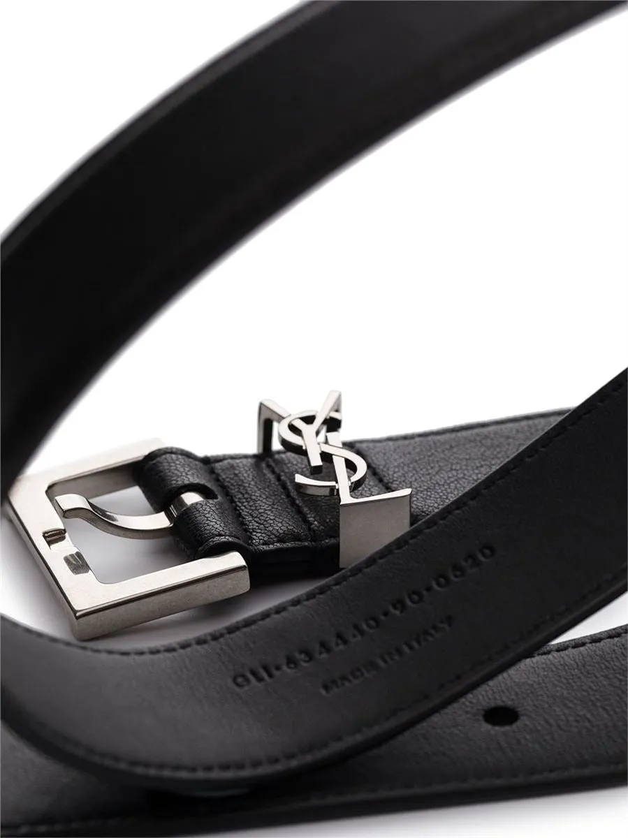 MONOGRAM-PLAQUE BUCKLED BELT