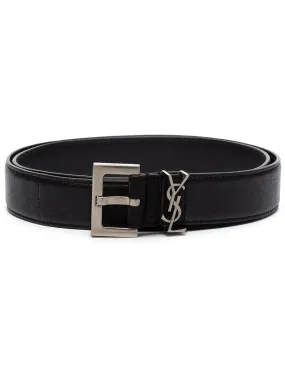 MONOGRAM-PLAQUE BUCKLED BELT