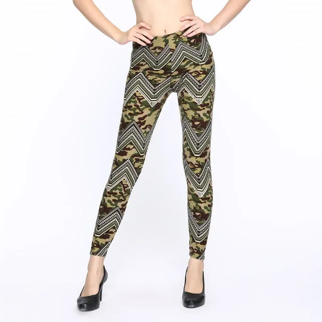 New 2019 Camouflage Printed Women Leggings Fashion Design Female Casual Polyester Soft Elasticity Pant Sexy Army Legging