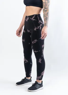 NKD Leggings With Pockets | Black & Pink Marble