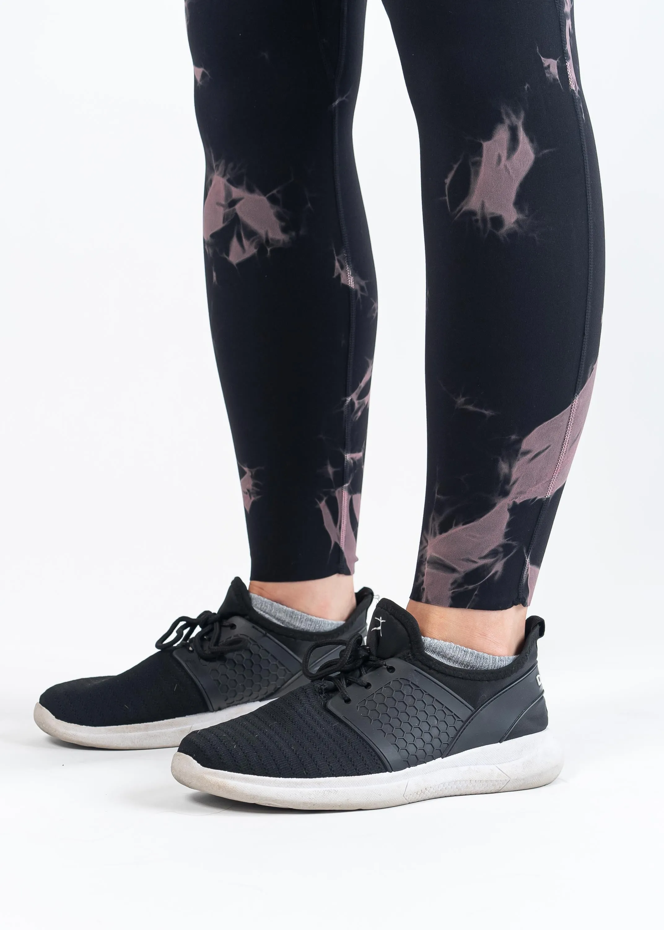 NKD Leggings With Pockets | Black & Pink Marble