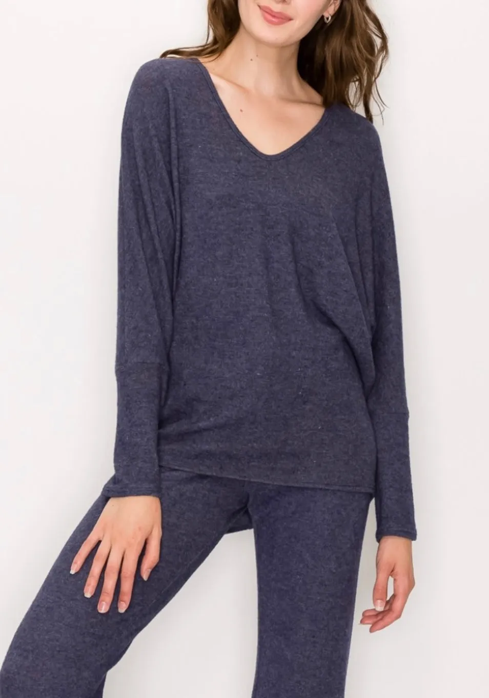 Our softest knit v-neck in comfy brushed Jersey- black