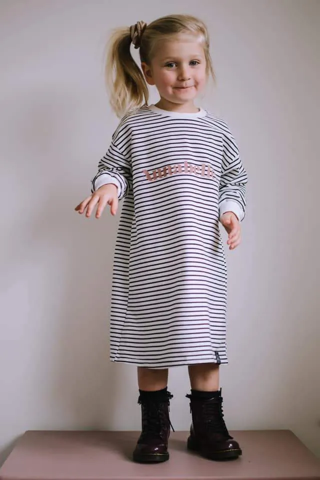 Personalised Classic Striped Slouch Tee Dress