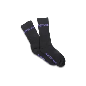 RISE WITH II SOCK BLACK/PURPLE