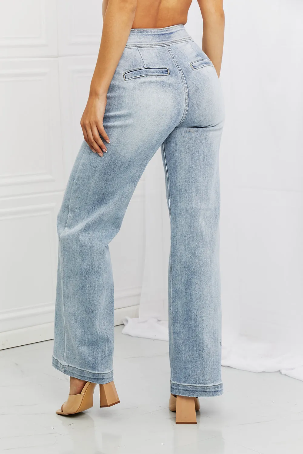 RISEN, Full Size Wide Flare Jeans