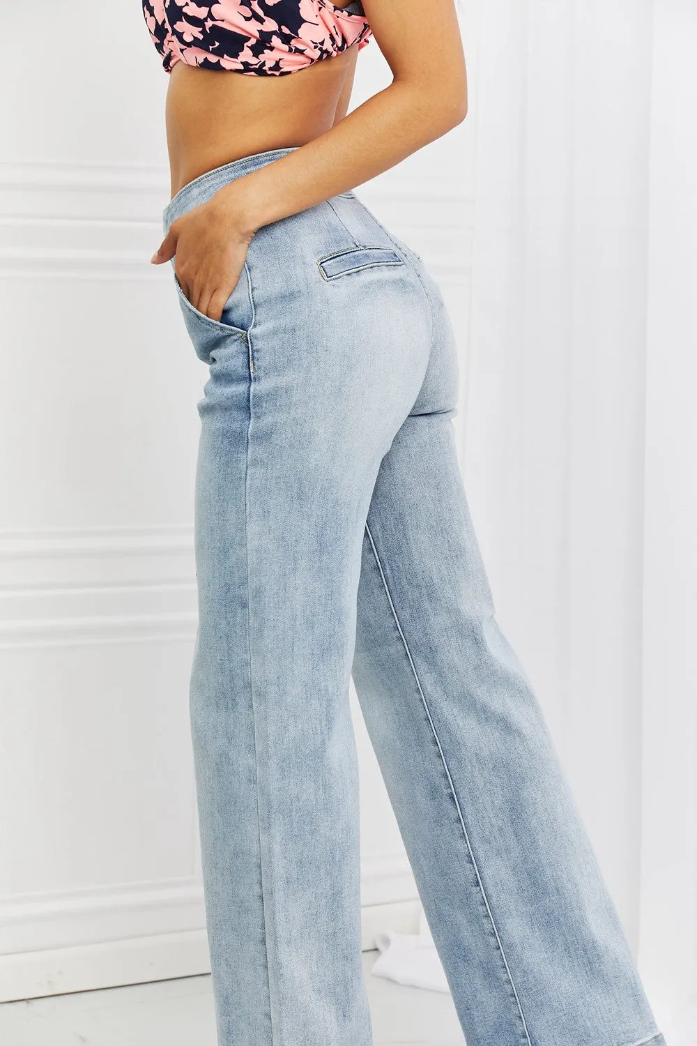 RISEN, Full Size Wide Flare Jeans