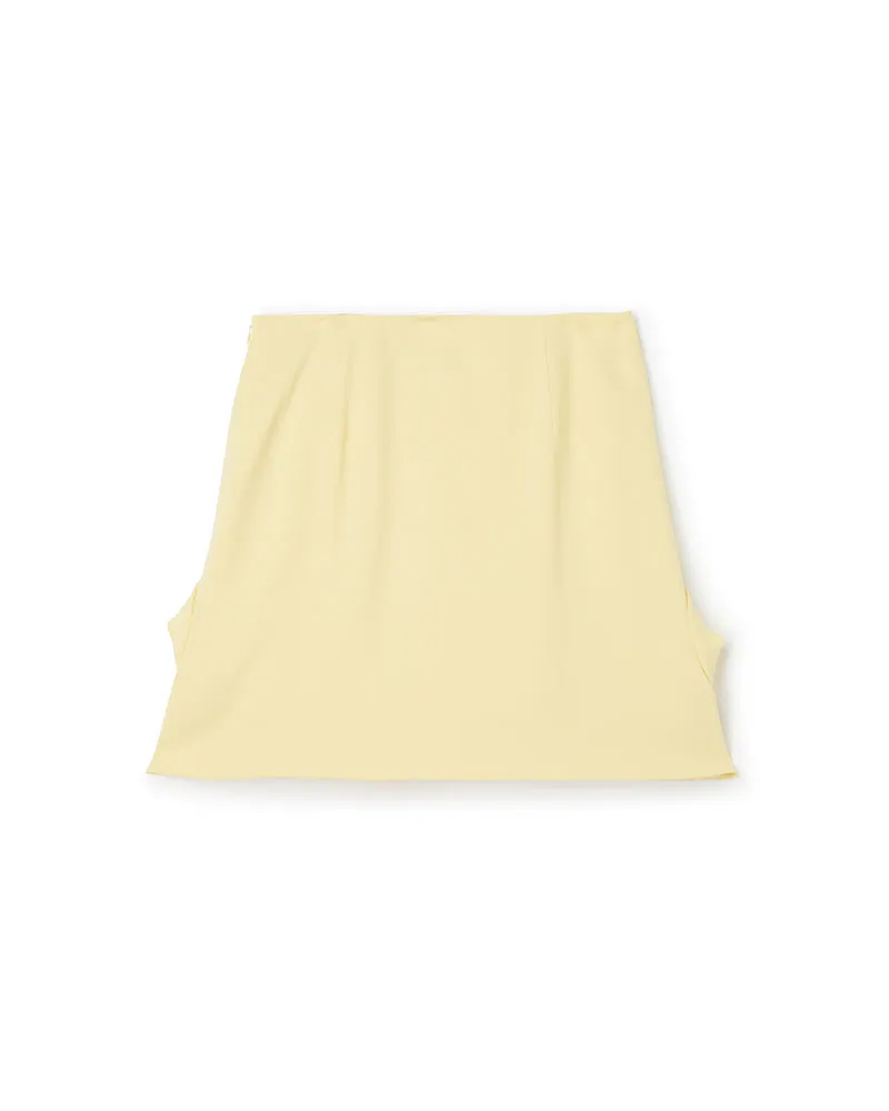 ROSE APPLIQUE YELLOW MINI SKIRT