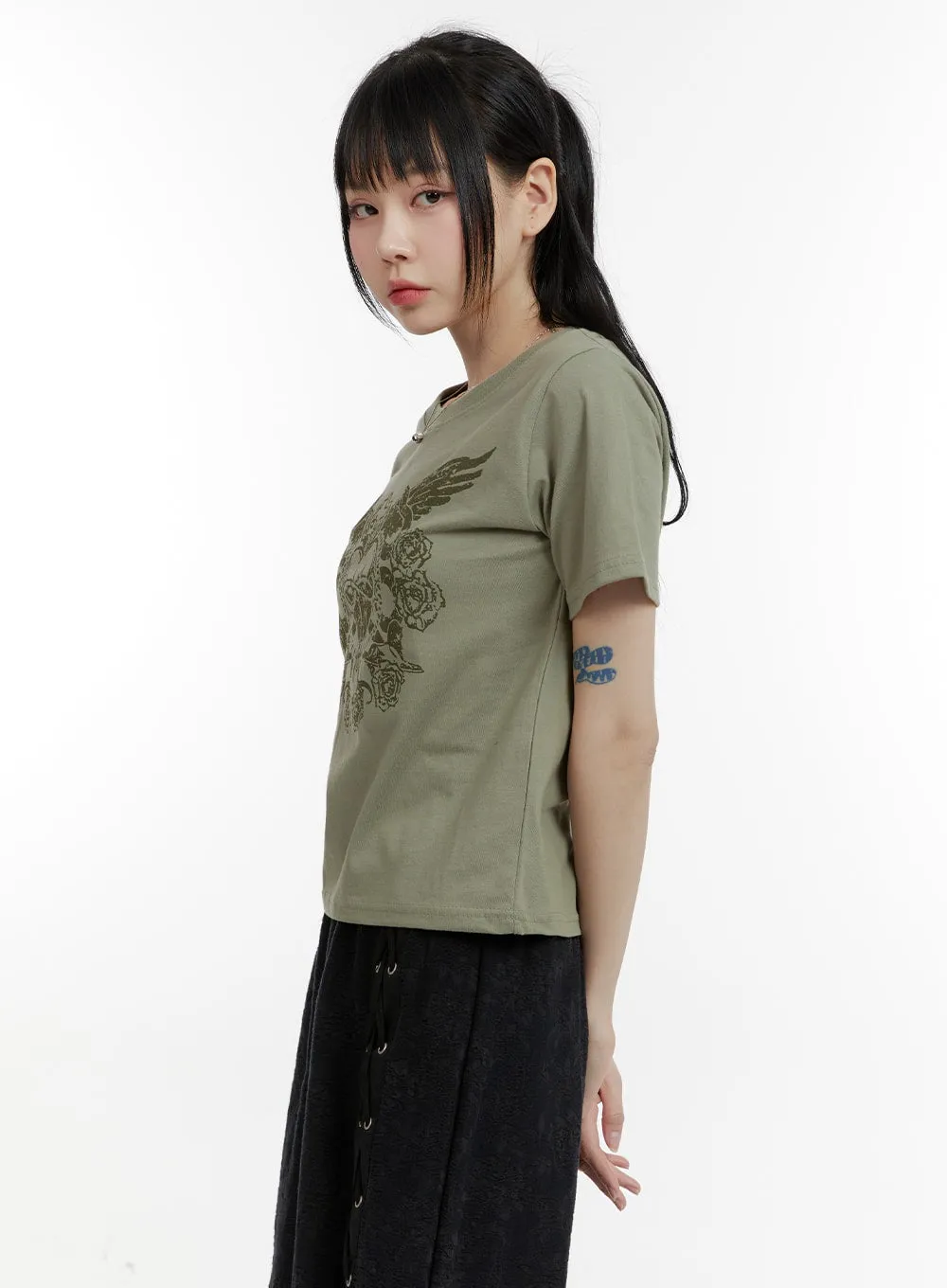 Round Neck Graphic Tee CA401