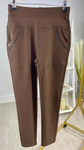 Ruth - Super Stretch Cocoa Brown High Waist Leggings