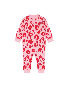 SCAMP & DUDE - Pink and Red Leopard with Lightening Bolt Romper Sleepsuit