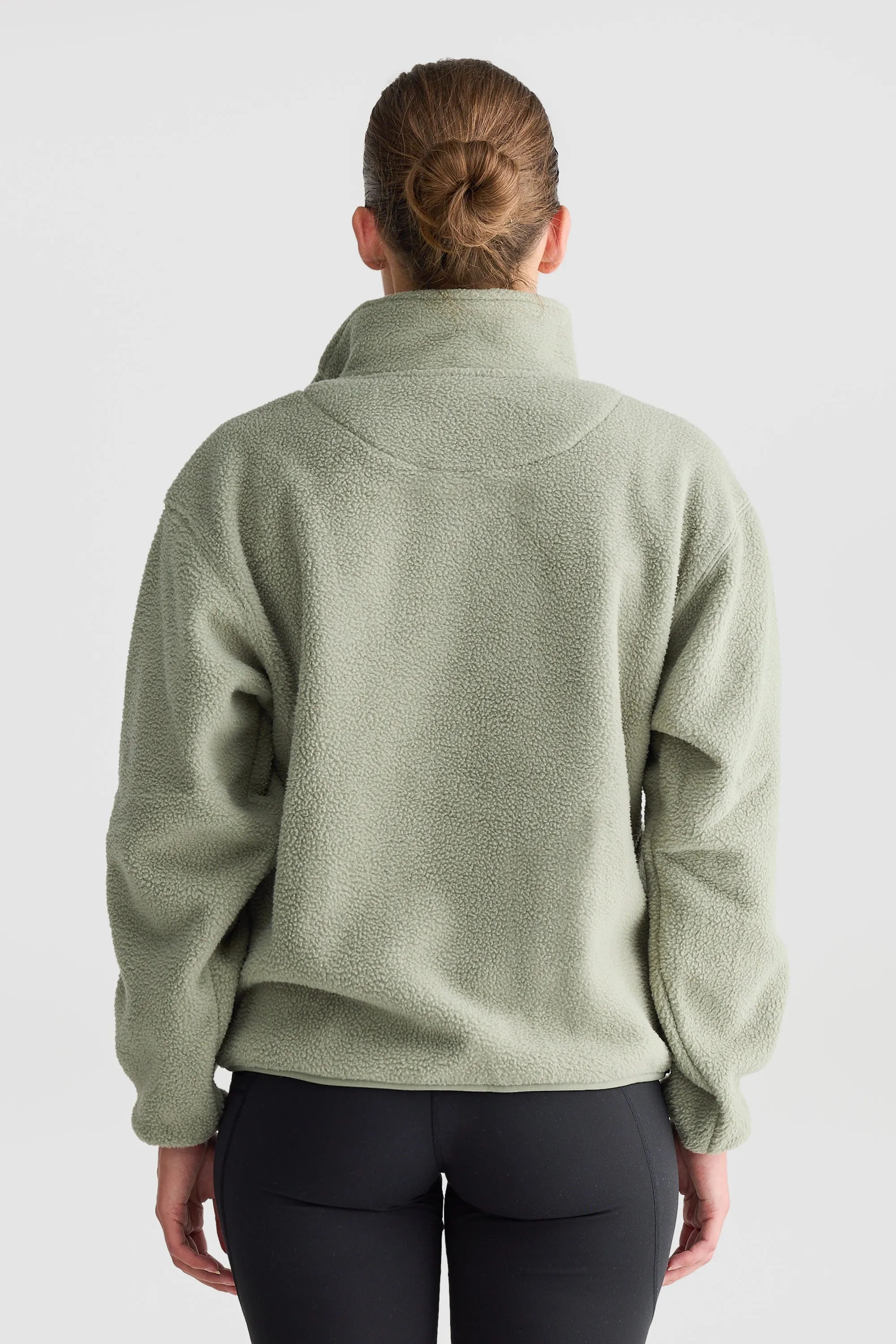 Sherpa Fleece Quarter Zip Dusty Olive