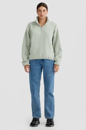 Sherpa Fleece Quarter Zip Sage