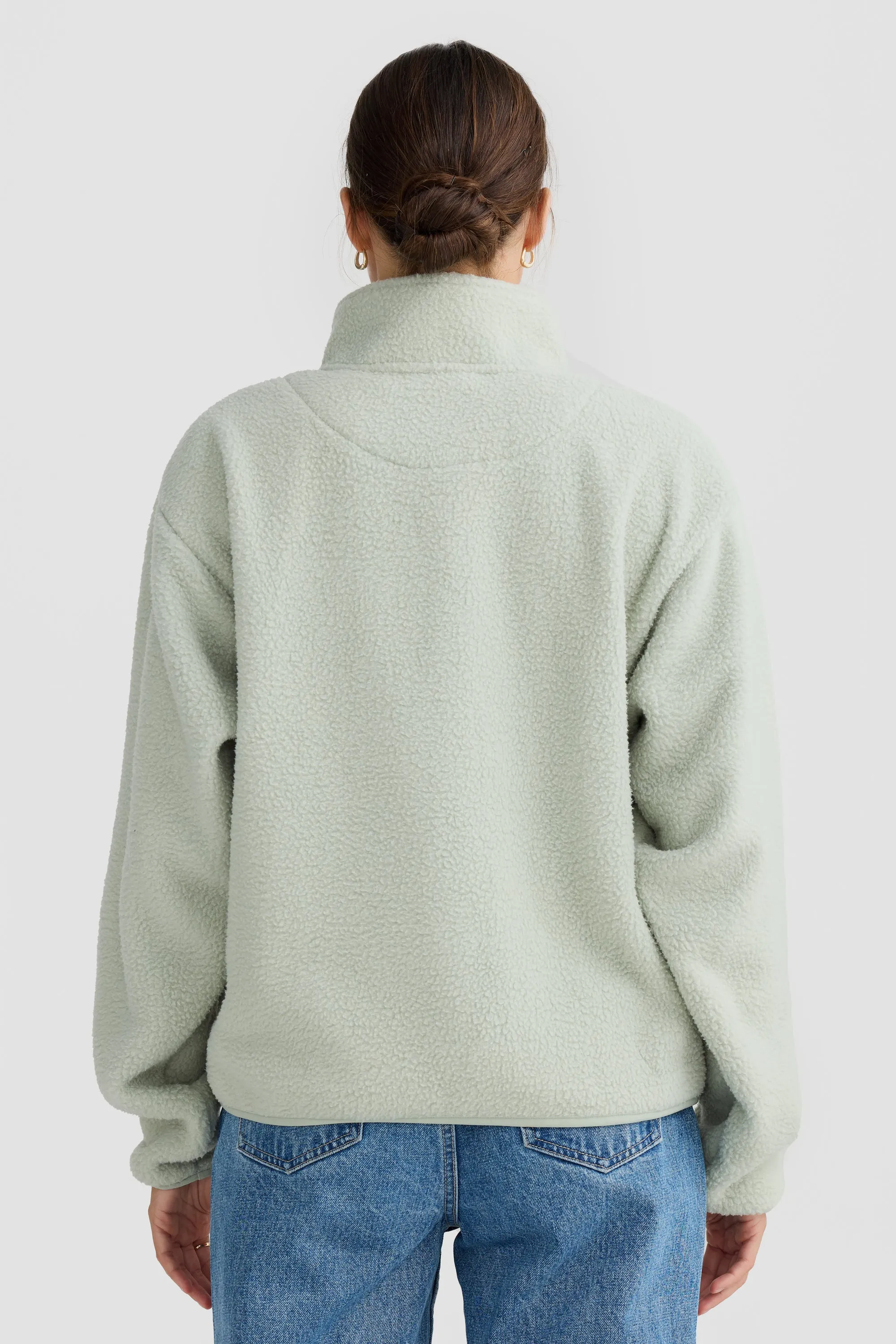 Sherpa Fleece Quarter Zip Sage