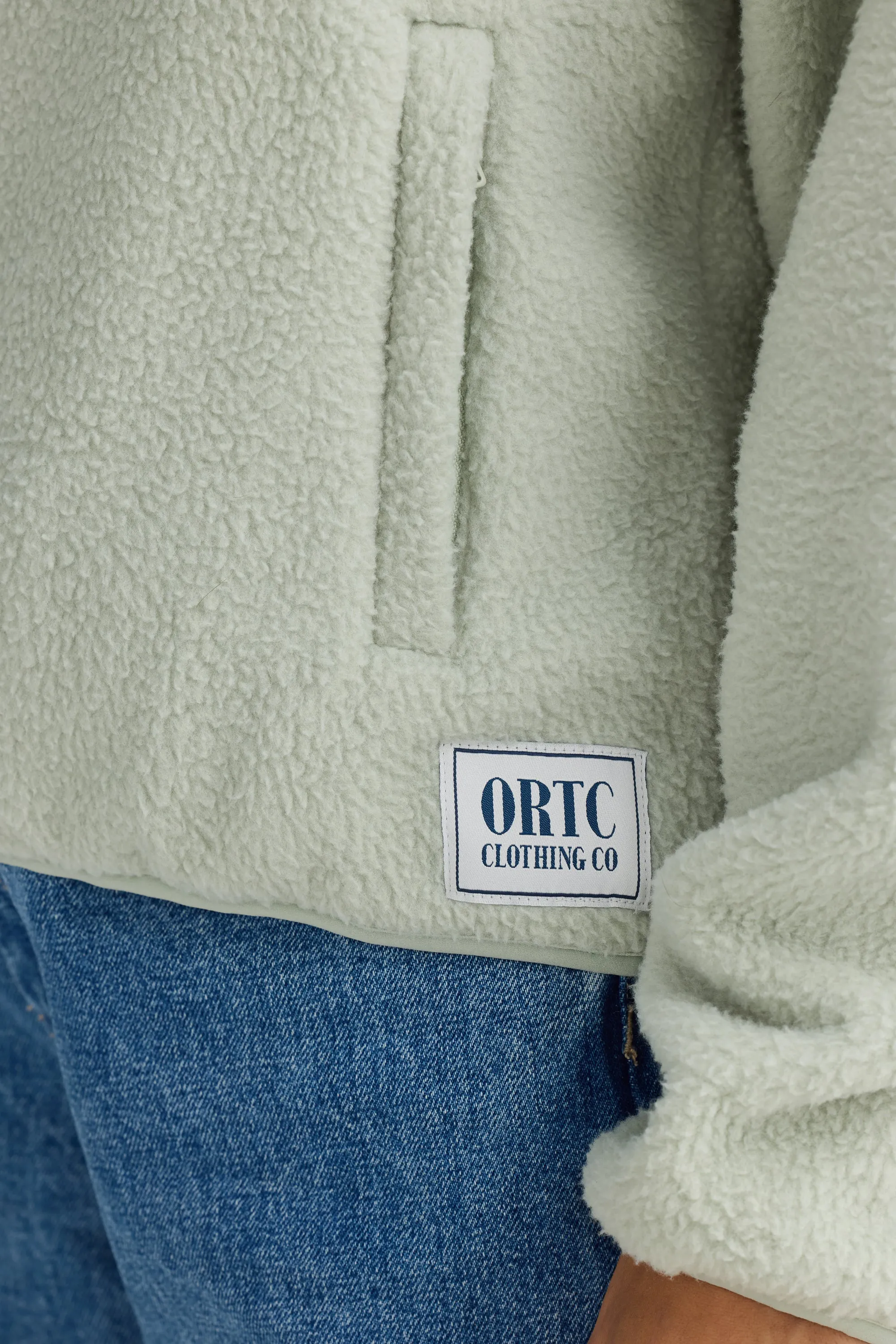 Sherpa Fleece Quarter Zip Sage