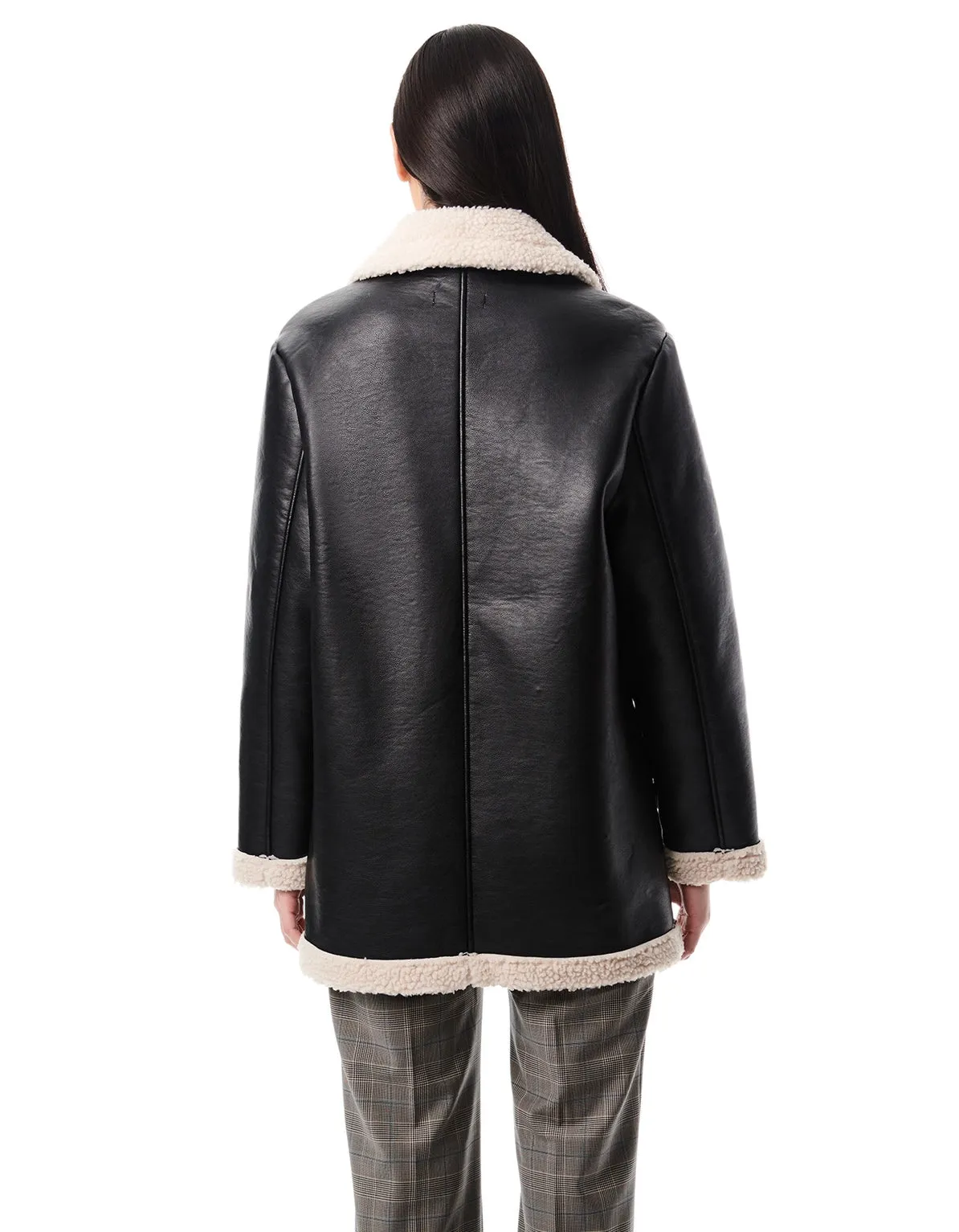 Sherpa Lined Faux Leather Jacket