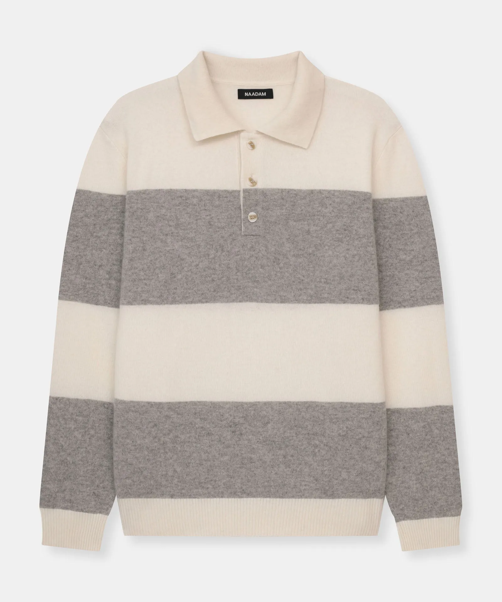 Signature Cashmere Striped Rugby Polo