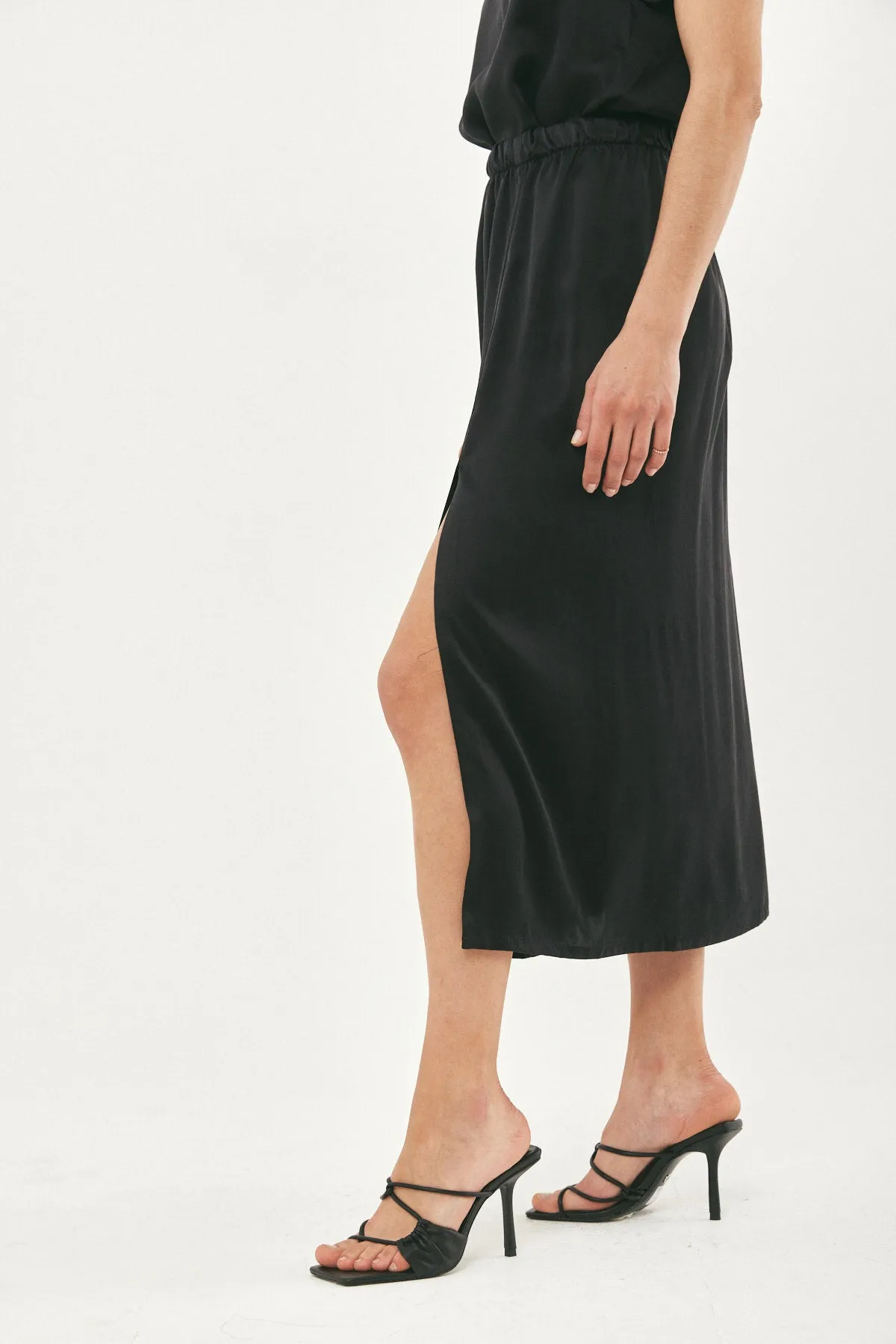 STELLA BLACK SILK SKIRT