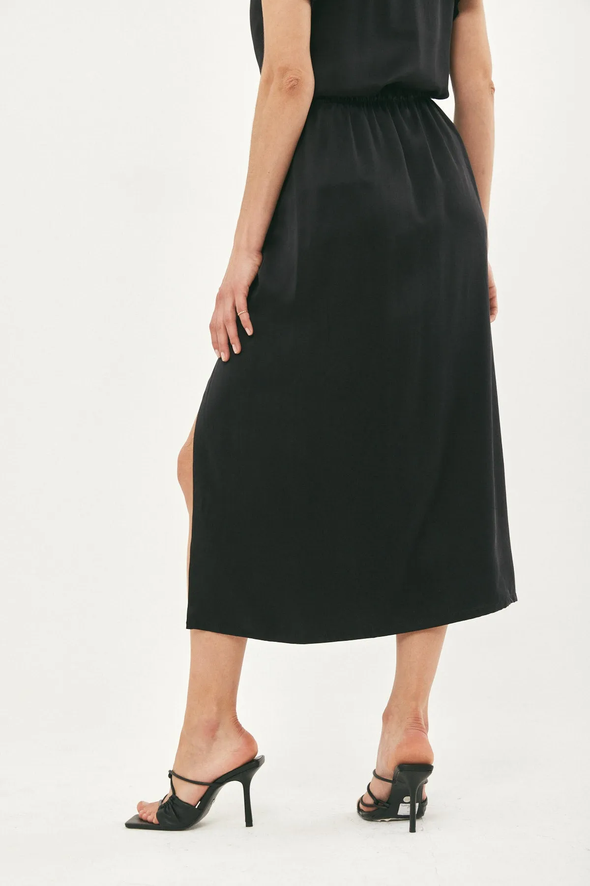 STELLA BLACK SILK SKIRT