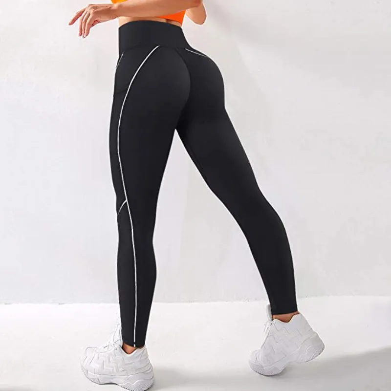 V Cross High Waist Reflective With Pockets Leggings