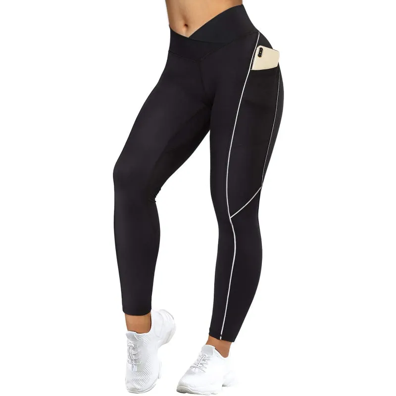 V Cross High Waist Reflective With Pockets Leggings