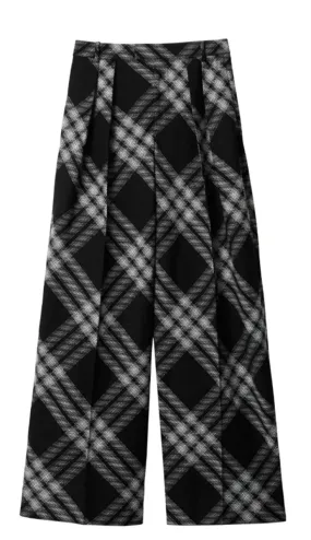 VINTAGE CHECK WOOL TROUSERS