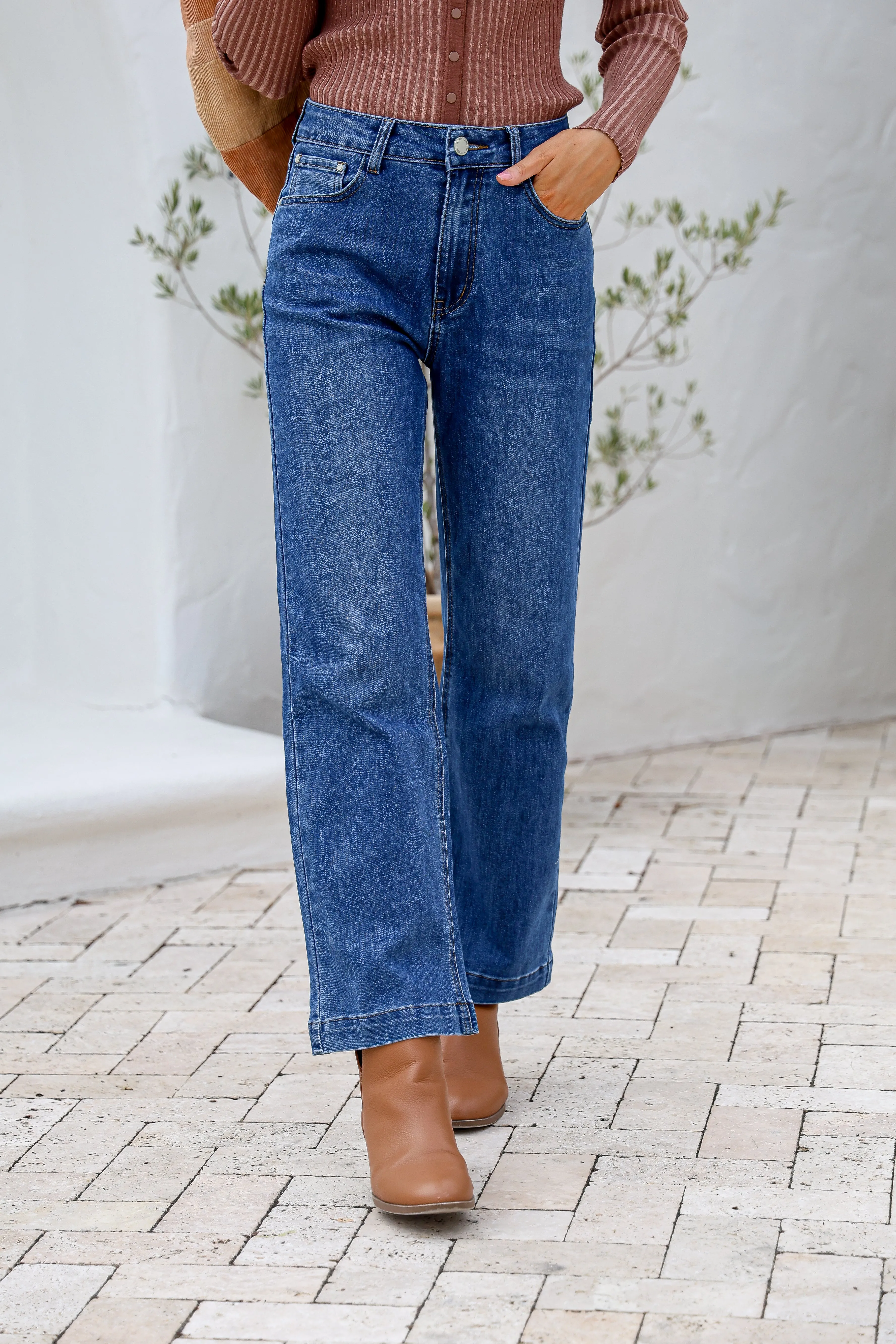 Wide Leg Jean Mid Blue