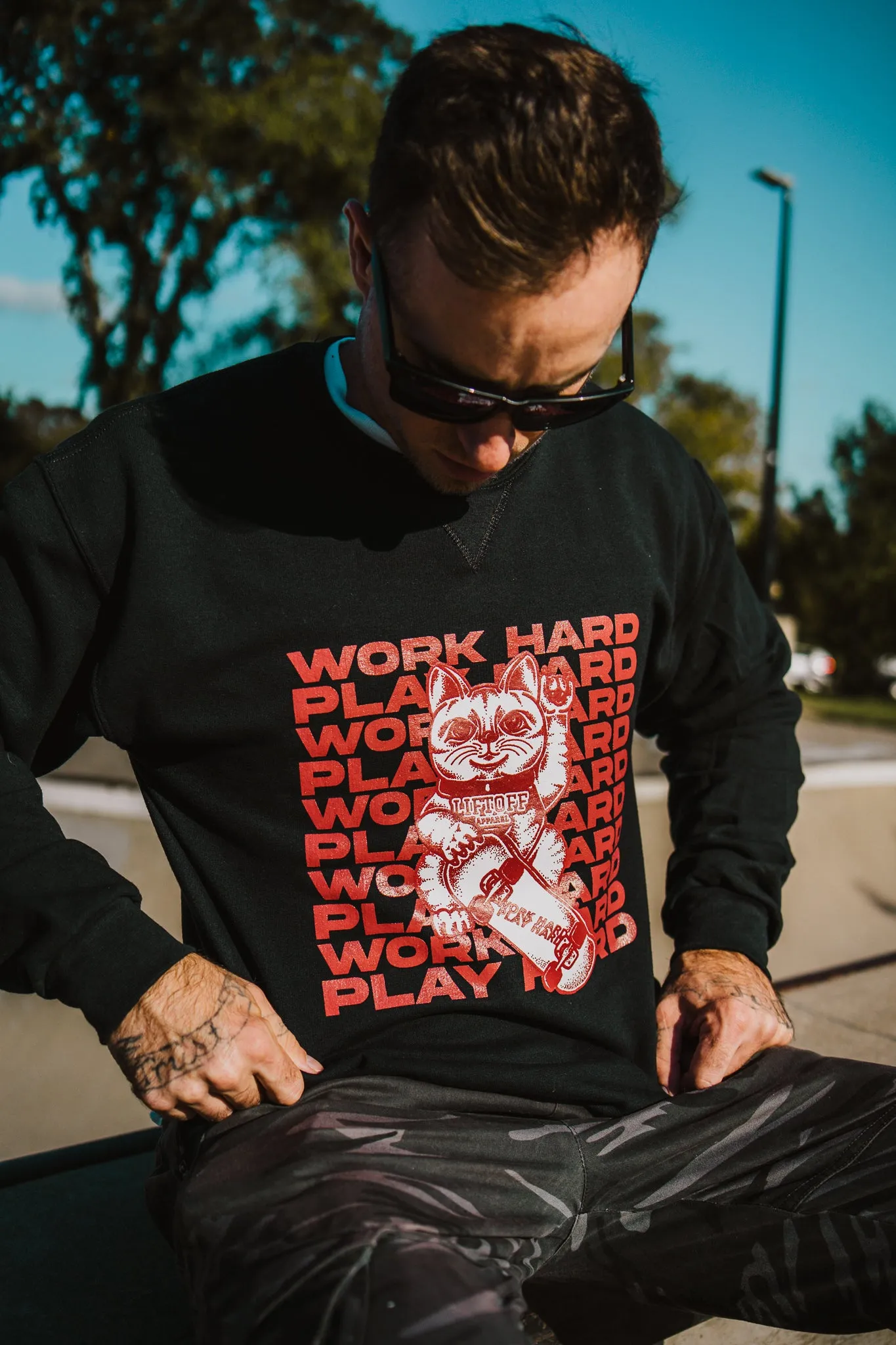 WORK HARD PLAY HARD Crewneck