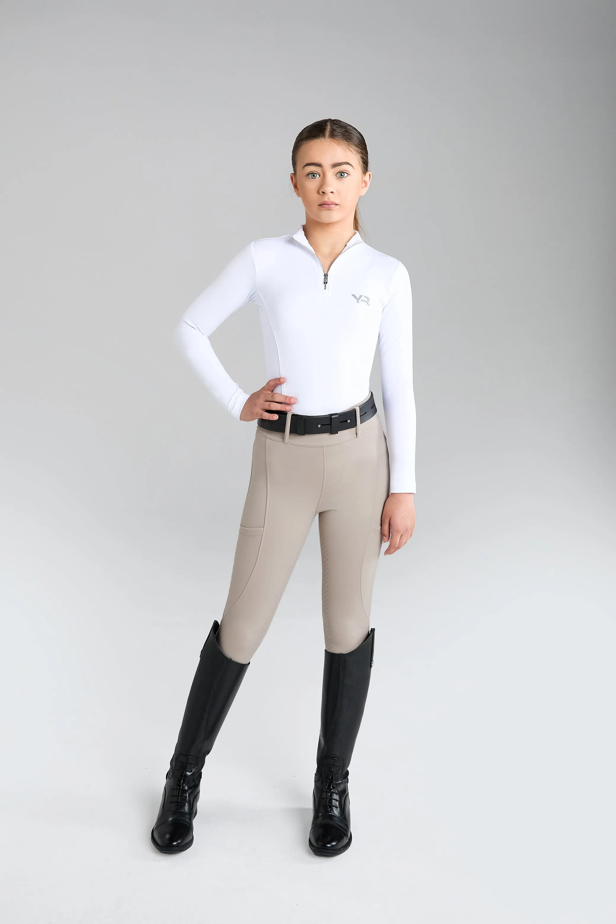 YR Beige Compression Breeches Full Seat